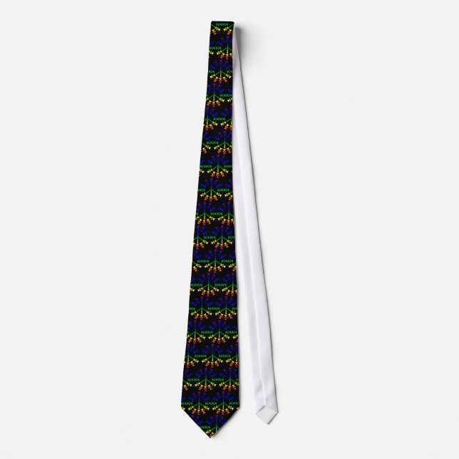 Rainbow Peace Sign Spiral Tie (Front)
