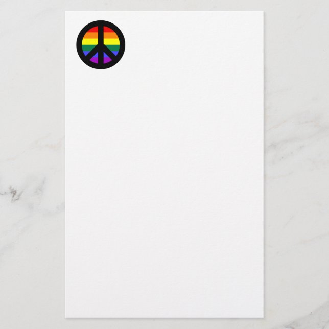 Rainbow Peace Sign Stationery (Front)