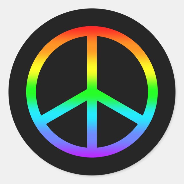 Rainbow Peace Sign Sticker (Front)