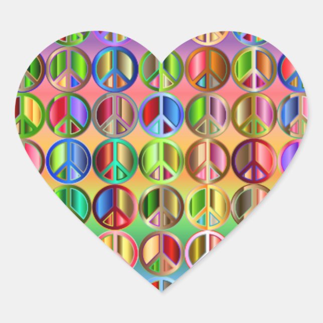 Rainbow peace sign stickers (Front)