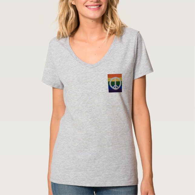 Rainbow Peace Sign T-Shirt (Front)