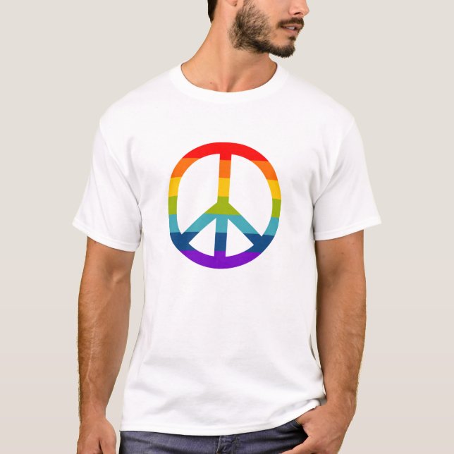 Rainbow Peace Sign T-Shirt (Front)