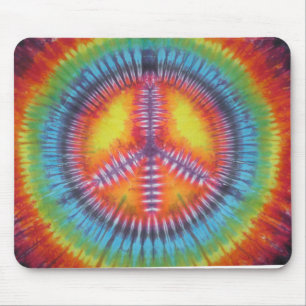 Rainbow Peace Sign Tie Dye Mouse Pad