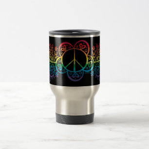 Rainbow Peace Sign Travel Mug
