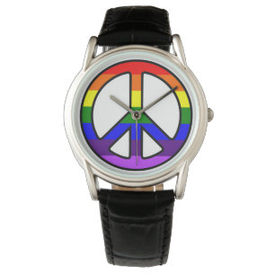 Rainbow Peace Sign Watch