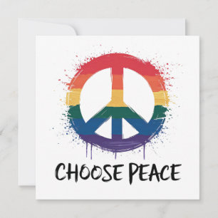 Rainbow Peace Sign with "Choose Peace" Text