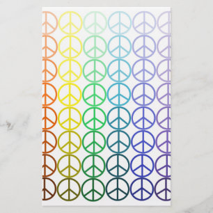 Rainbow Peace Signs Stationery