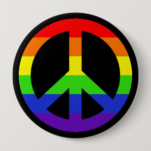 Rainbow Peace symbol 10 Cm Round Badge