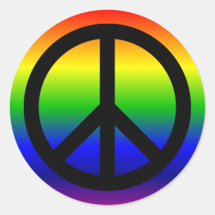 Rainbow Peace Symbol Classic Round Sticker