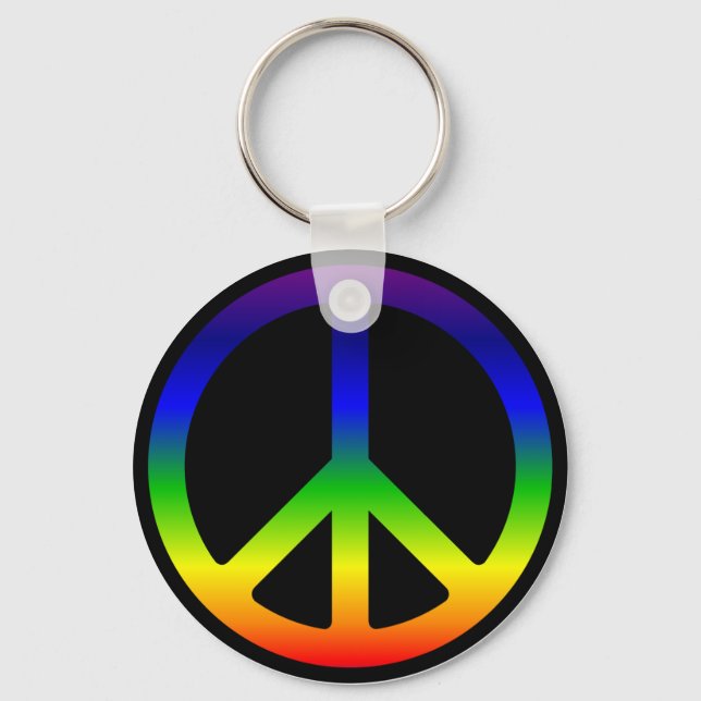 Rainbow Peace Symbol Keychain (Front)
