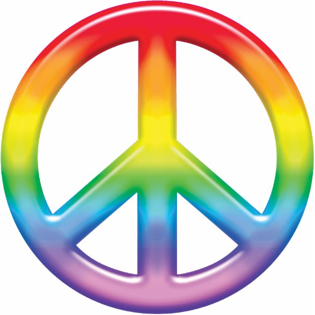 Rainbow Peace Symbol Photo Sculpture Decoration (Front)