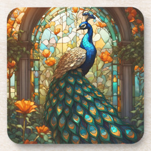 Rainbow Peacock Beverage Coaster Set