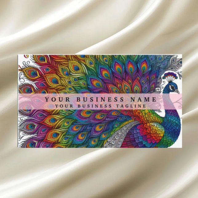 Rainbow Peacock Business Card (Creator Uploaded)