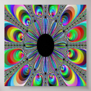 Rainbow Peacock Poster