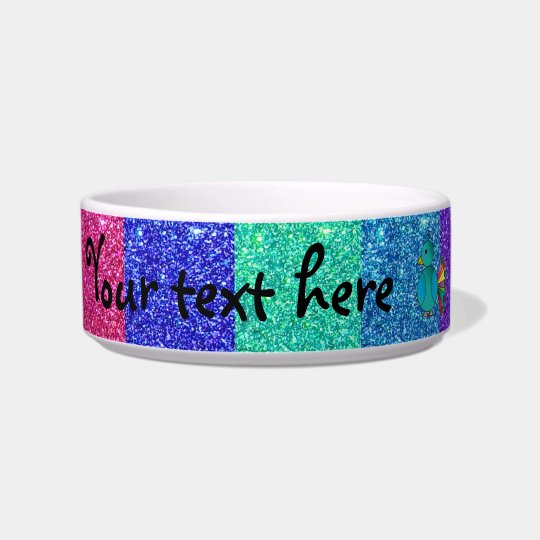 Rainbow peacock rainbow glitter bowl