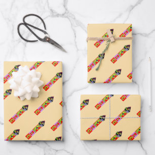 Rainbow Pen Gift  Wrapping Paper Sheet