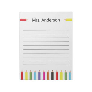 Rainbow Pencil Teacher Notepad