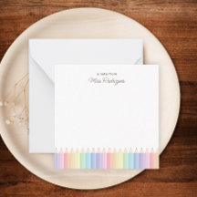Rainbow Pencils Personalised Teacher Note