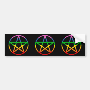 Rainbow Pentacle Bumper Sticker