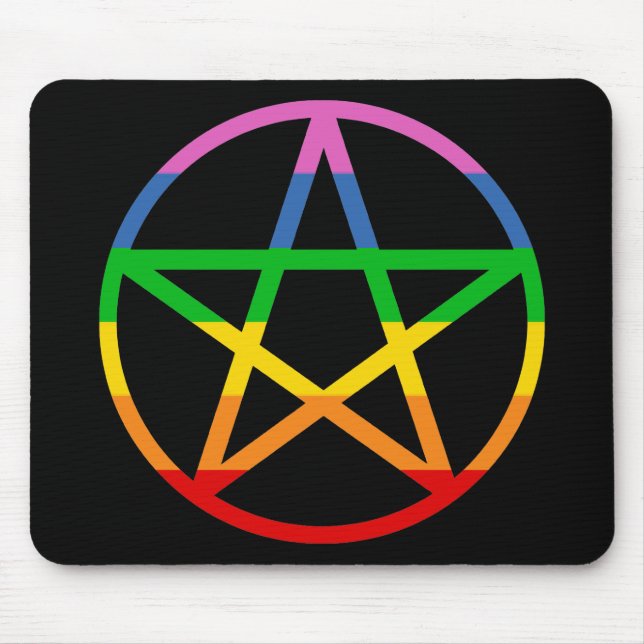 Rainbow Pentacle Mouse Mat (Front)