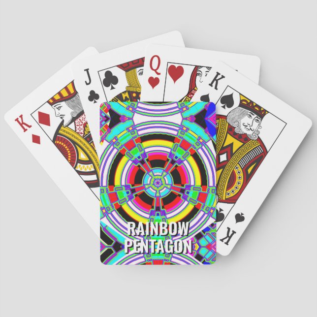 RAINBOW PENTAGON ( you may change the words ) Playing Cards (Back)