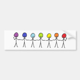 Rainbow People Bumper Sticker