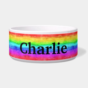 Rainbow Personalised Cat/Dog Pet Bowl