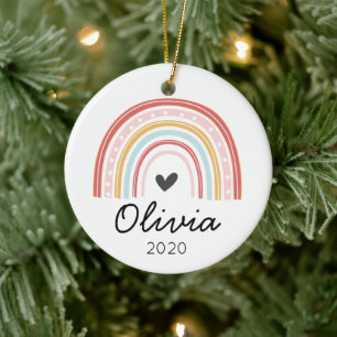 Rainbow personalised Christmas Ornament