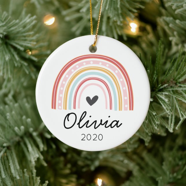 Rainbow personalised Christmas Ornament (Tree)