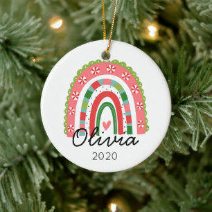 Rainbow personalised Christmas Ornament