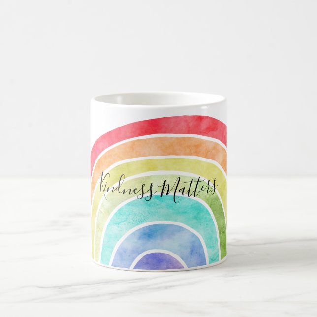 Rainbow personalised inspirational quote coffee mug (Center)