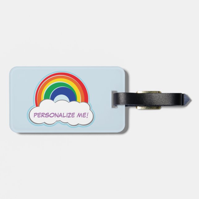 RAINBOW | personalised luggage tag (Back Horizontal)