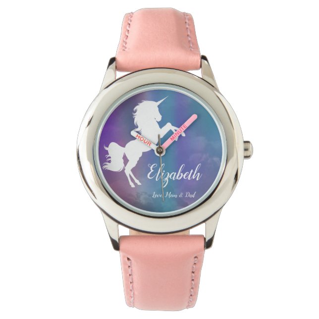 Rainbow Personalised Magical Unicorn Birthday Watch (Front)