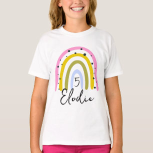Rainbow Personalised Name Birthday Number Custom G T-Shirt