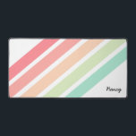 Rainbow Personalised Name Custom Personalised Desk Mat<br><div class="desc">Customised just for you! This rainbow personalised name desk mat  has a retro feel in white,  pink,  orange,  green and teal. Personalise with the name of your choice. Makes a wonderful gift for the holidays,  birthdays and more. Part of a collection from Parcel Studios.</div>