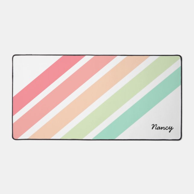 Rainbow Personalised Name Custom Personalised Desk Mat (Front)