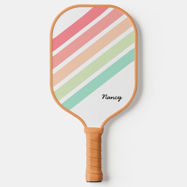 Rainbow Personalised Name Custom Pickleball Paddle (Front)