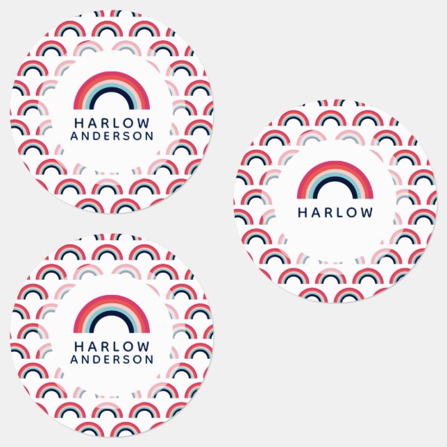 Rainbow Personalised Name School Modern (Group)