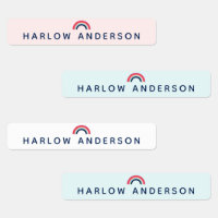 Rainbow Personalised Name School Waterproof Modern