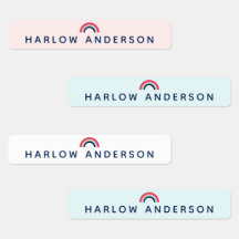 Rainbow Personalised Name School Waterproof Modern