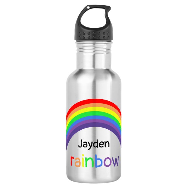 Rainbow - personalised, your name 532 ml water bottle (Front)