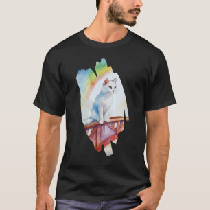 Rainbow Pet Bridge White Cat Water Magical Pastel T-Shirt