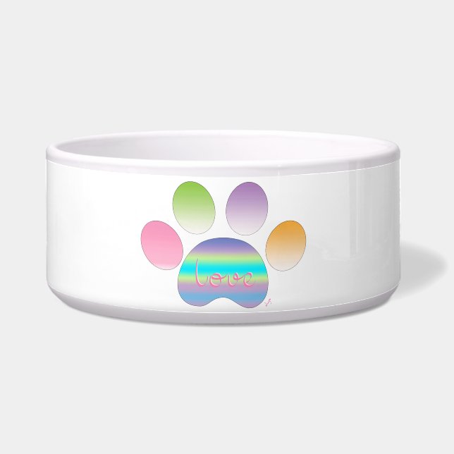"Rainbow Pet Paw Print with Love" (Front)