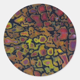 Rainbow Petrified Dinosaur Bone Classic Round Sticker