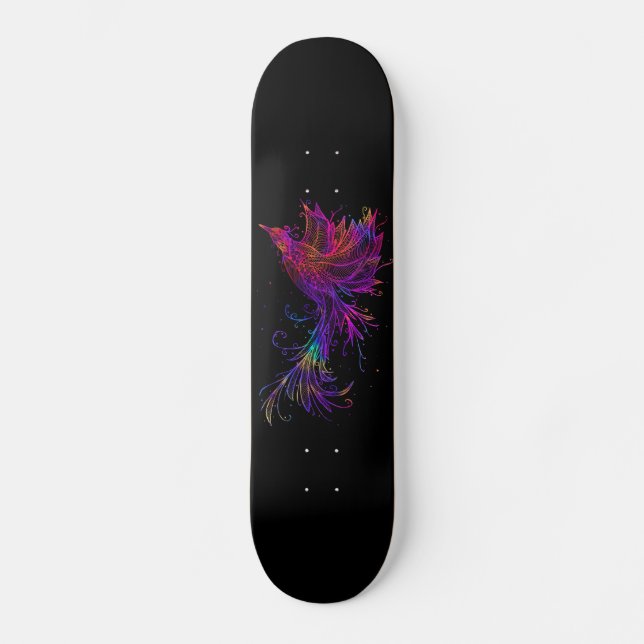 Rainbow Phoenix Bird Skateboard (Front)