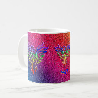 Rainbow Phoenix Rising LBGTQ+ with your initials Coffee Mug