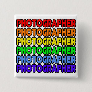 Rainbow Photographer 15 Cm Square Badge
