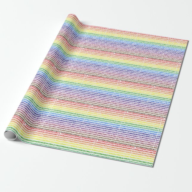 Rainbow Pi Day Wrapping Paper (Unrolled)