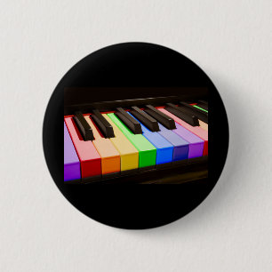 Rainbow Piano 6 Cm Round Badge