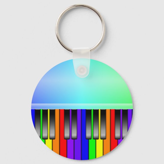 Rainbow Piano Keyboard Key Ring (Front)